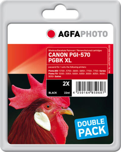 AgfaPhoto APCPGI570XLBDUOD Druckerpatrone 2 Stück(e) Schwarz