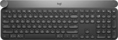 Logitech Craft Advanced keyboard with creative input dial Tastatur RF Wireless + Bluetooth QWERTY UK Englisch Schwarz, Grau