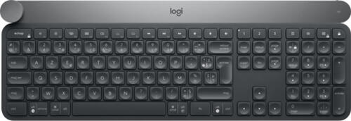 Logitech Craft Advanced keyboard with creative input dial Tastatur RF Wireless + Bluetooth AZERTY Französisch Schwarz, Grau