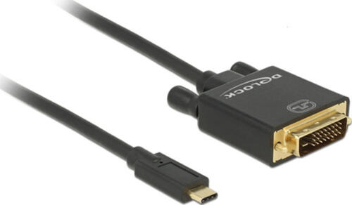 DeLOCK 3m, USB-C/DVI 24+1 USB-Grafikadapter 3840 x 2160 Pixel Schwarz