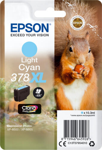 Epson Squirrel Singlepack Light Cyan 378XL Claria Photo HD Ink