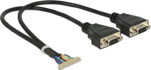 DeLOCK 84710 Videokabel-Adapter 0,34 m 2 x VGA (D-Sub) Schwarz