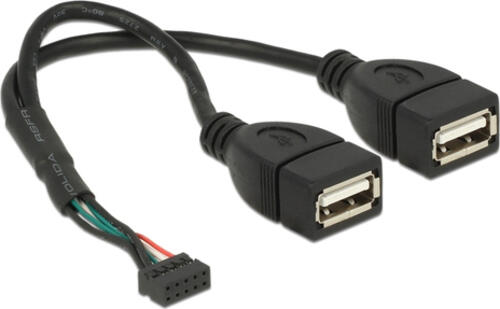 DeLOCK 84933 USB Kabel USB 2.0 0,2 m 2 x USB A Schwarz