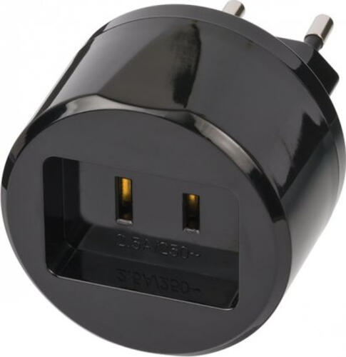 Brennenstuhl 1508500010 Netzstecker-Adapter Typ A Typ C (Euro-Stecker) Schwarz