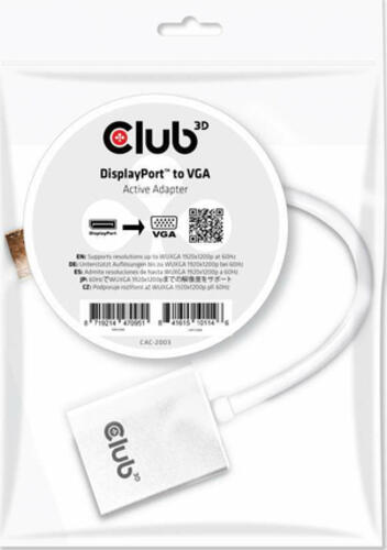 CLUB3D DisplayPort auf VGA Aktiver Adapter