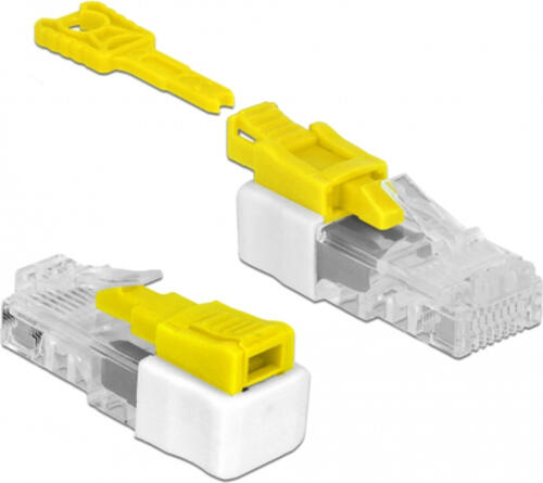 DeLOCK 85334 Drahtverbinder RJ45 Weiß, Gelb