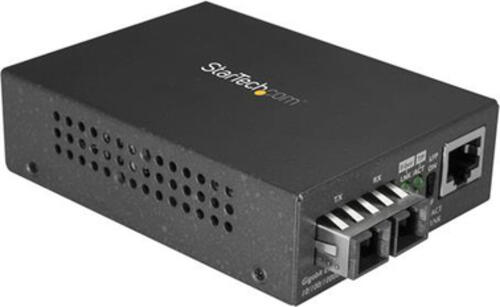 StarTech.com MCMGBSCSM10 Netzwerk Medienkonverter 1000 Mbit/s 1310 nm Einzelmodus Schwarz