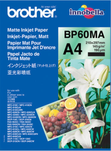 Brother BP-60MA Druckerpapier A4 (210x297 mm) Matte 25 Blätter Weiß