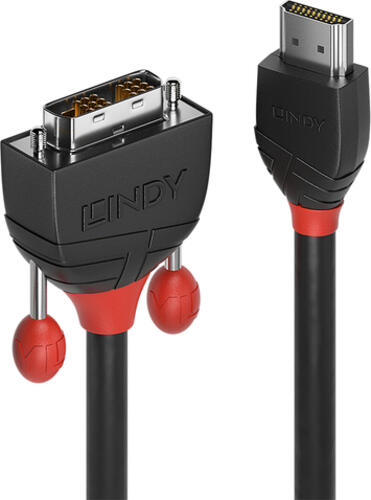 Lindy 36275 Videokabel-Adapter 10 m HDMI Typ A (Standard) DVI-D Schwarz, Rot