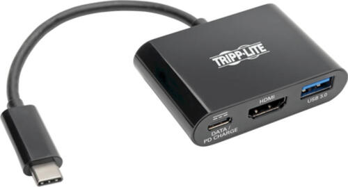 EATON TRIPPLITE USB-C to HDMI 4K Adapter with USB-A Port and PD Charging HDCP Black