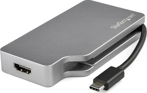 StarTech.com USB-C Video Adapter Multiport mit HDMI, VGA, Mini DisplayPort oder DVI - USB Typ C Monitor Adapter für HDMI 1.4 oder mDP 1.2 (4K) - VGA oder DVI (1080p) - Space Grey - Aluminium