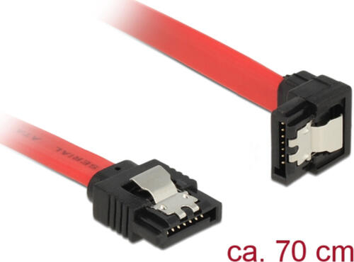 DeLOCK 83980 SATA-Kabel 0,7 m SATA 7-pin Schwarz, Rot