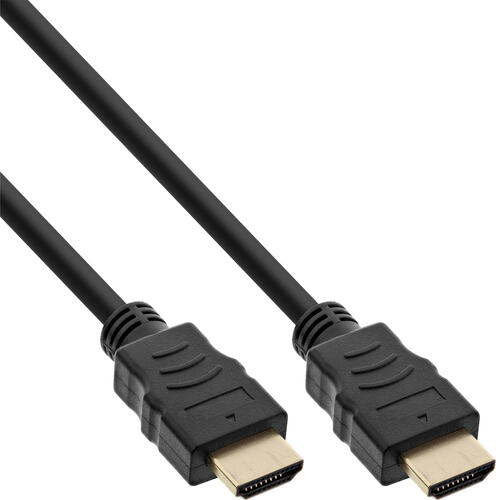 InLine HDMI-High Speed Kabel mit Ethernet, ST / ST, schwarz / gold, 7,5m