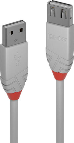 Lindy 36713 USB Kabel 2 m USB 2.0 USB A Grau