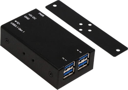 EXSYS EX-1180HMS Schnittstellen-Hub USB 3.2 Gen 1 (3.1 Gen 1) Type-B 5000 Mbit/s Schwarz