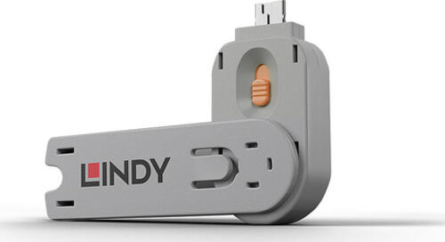 Lindy 40623 Schnittstellenblockierung Türblockierschlüssel USB Typ-A Orange Acrylnitril-Butadien-Styrol (ABS) 1 Stück(e)