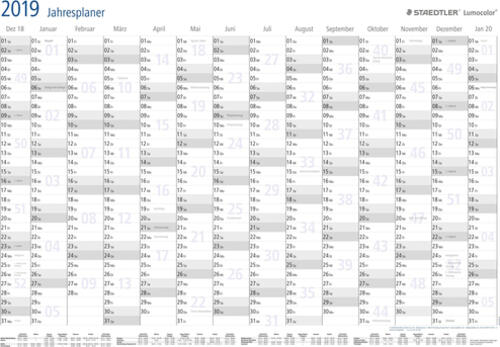Staedtler Lumocolor year planner 641 YP Schwarz, Weiß 2022