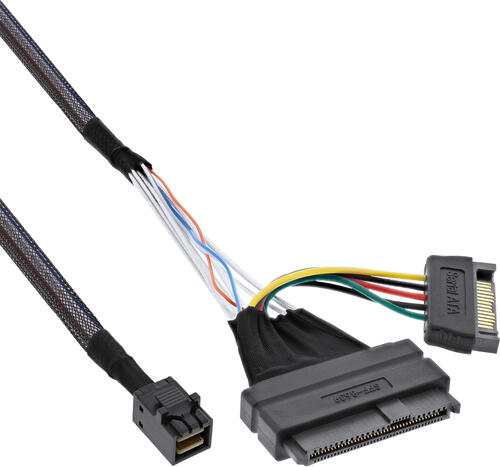 InLine U.2 Anschlusskabel, SSD mit U.2 (SFF-8639) an SFF-8643 + Strom, 0,5m