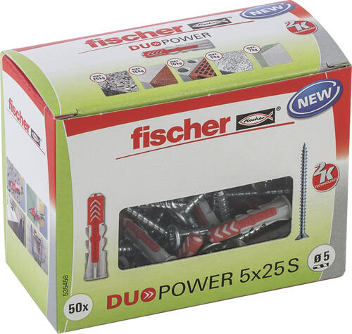 Fischer DUOPOWER 5 x 25 S LD 50 Stück(e) Spreizdübel 25 mm