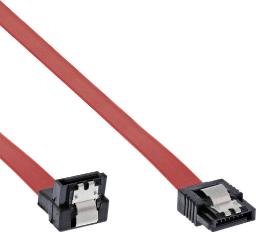 InLine SATA Anschlusskabel abgewinkelt, mit Sicherheitslasche, 0,15m