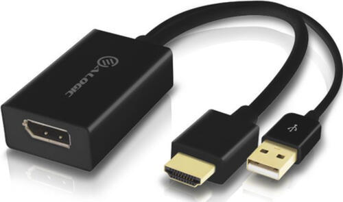 ALOGIC HDDPU-ACTV Videokabel-Adapter DisplayPort HDMI + USB Schwarz