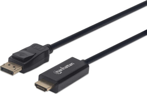 Manhattan 1080p DisplayPort auf HDMI-Kabel, DisplayPort-Stecker auf HDMI-Stecker, 1,8 m, schwarz