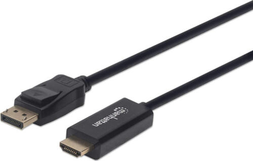 Manhattan 1080p DisplayPort auf HDMI-Kabel, DisplayPort-Stecker auf HDMI-Stecker, 3 m, schwarz