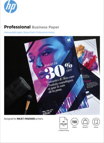 HP Professional Business Papiersorten, Glänzend, 180 g/m2, A3 (297 x 420 mm), 150 Blatt