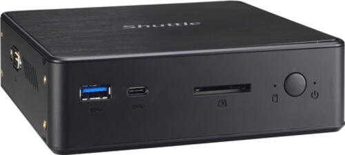 Shuttle Nano PC NC10U , Intel Celeron 4205U, 1x HDMI, 1x DP, 1x 2.5 bay, 1x M.2, 1x LAN, 1x COM, Wifi, 24/7 Dauerbetrieb, inkl. VESA & Stand