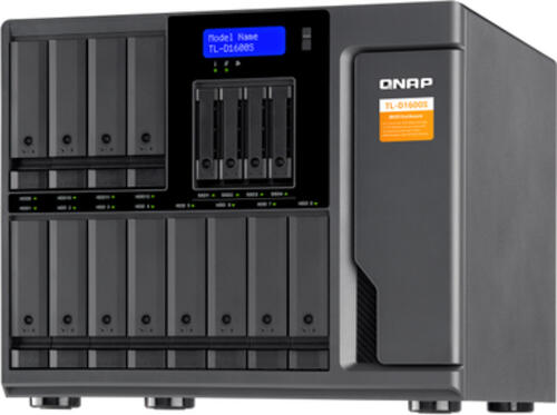 QNAP TL-D1600S Speicherlaufwerksgehäuse HDD / SSD-Gehäuse Schwarz, Grau 2.5/3.5