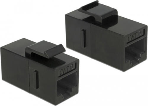 DeLOCK Keystone Modul RJ45 Buchse > RJ45 Buchse Cat.6 UTP schwarz 25 Stück