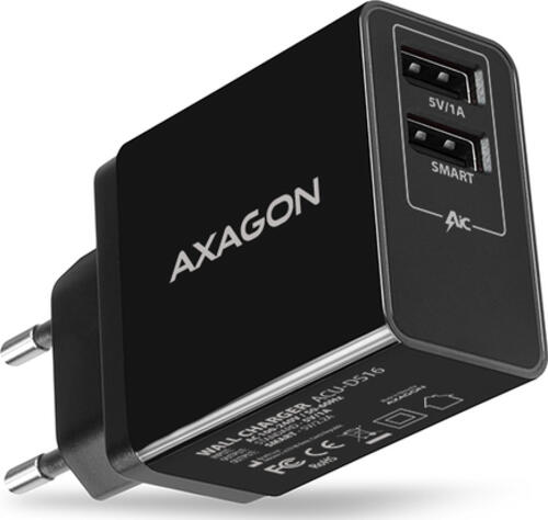 Axagon ACU-DS16 Ladegerät für Mobilgeräte Handy, Powerbank, Smartphone, Tablets, Universal Schwarz AC Drinnen