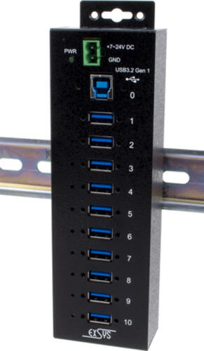 EXSYS EX-1510HMVS Schnittstellen-Hub USB 3.2 Gen 1 (3.1 Gen 1) Type-B 5000 Mbit/s Schwarz