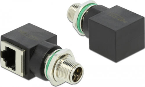 DeLOCK Netzwerkadapter M12 8 Pin X-kodiert Stecker zu RJ45 Buchse