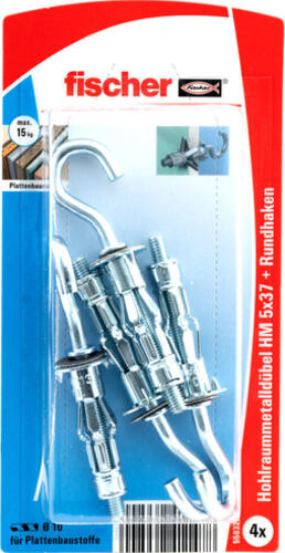 Fischer 545970 Schraubanker/Dübel 4 Stück(e) Schrauben- & Dübelsatz 37 mm