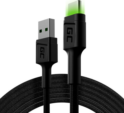 Green Cell KABGC13 USB Kabel USB 2.0 2 m USB A USB C Schwarz