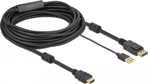 DeLOCK 85967 Videokabel-Adapter 7 m HDMI Typ A (Standard) DisplayPort + USB Type-A Schwarz