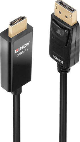 Lindy 40924 Videokabel-Adapter 0,5 m DisplayPort HDMI Typ A (Standard) Schwarz