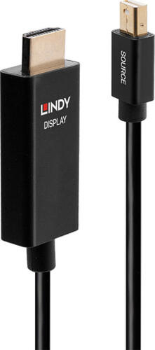 Lindy 40921 Videokabel-Adapter 1 m Mini DisplayPort HDMI Schwarz