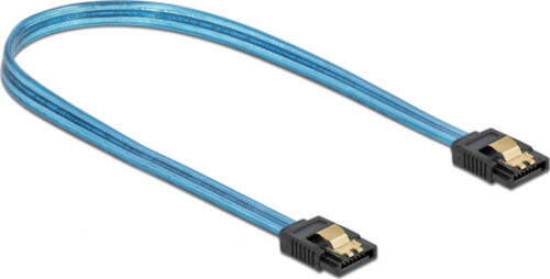 DeLOCK SATA 6 Gb/s Kabel UV Leuchteffekt blau 50 cm