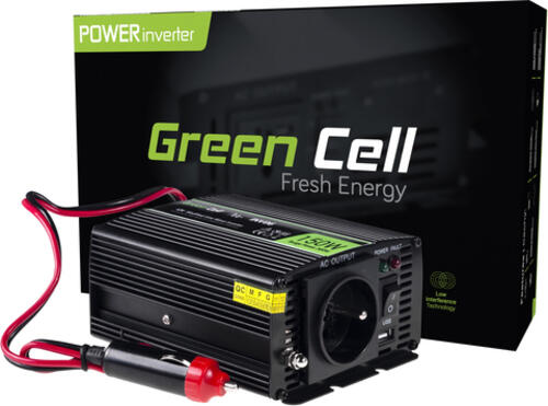 Green Cell INV06 Netzteil & Spannungsumwandler Auto 150 W Schwarz