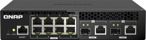 QNAP QSW-M2108R-2C Netzwerk-Switch Managed L2 2.5G Ethernet (100/1000/2500) Power over Ethernet (PoE) Schwarz