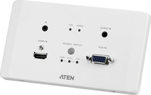 ATEN HDMI & VGA HDBaseT Sender mit EU-Wandplatte / PoH (4K bei 100 m) (HDBaseT Klasse A)