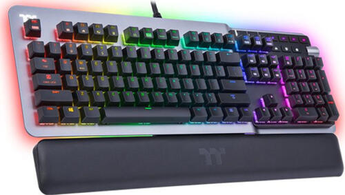 Thermaltake Argent K5 RGB Gaming Keyboard Titanium, Layout: DE, mechanisch, Cherry MX SPEED RGB Silver, RGB, Gaming-Tastatur