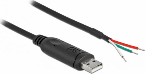 DeLOCK Adapterkabel USB 2.0 Typ-A zu seriell RS-232 mit 3 offenen Kabelenden 0,5 m