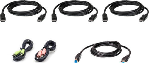 ATEN 1,8 M USB DisplayPort Triple Display KVM Kabel-Set