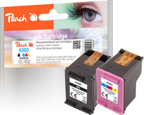 Peach 320945 Druckerpatrone 2 Stück(e) Kompatibel Standardertrag Cyan, Magenta, Gelb