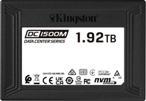 Kingston Technology DC1500M U.2 Entreprise 1,92 TB PCI Express 3.0 NVMe 3D TLC