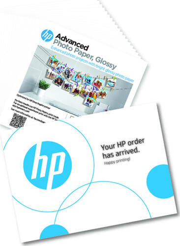 HP Advanced Photo Paper, Glossy, 65 lb, 5 x 5 in. (127 x 127 mm), 20 sheets