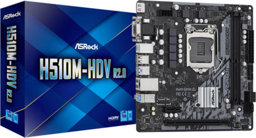 Asrock H510M-HDV R2.0 Intel H510 LGA 1200 (Socket H5) micro ATX